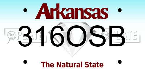 316OSB Arkansas License Plate