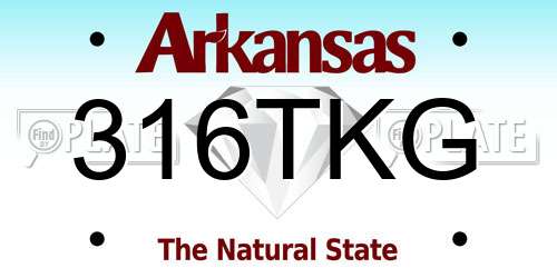 316TKG Arkansas License Plate