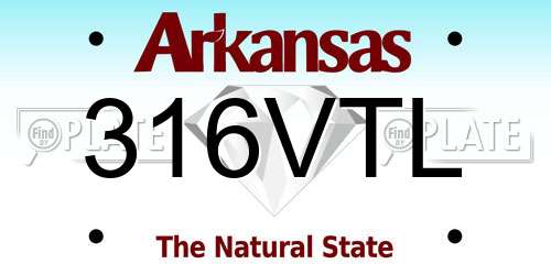 316VTL Arkansas License Plate