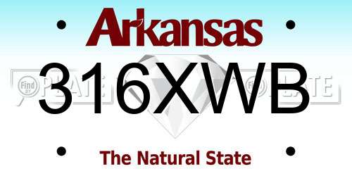 316XWB Arkansas License Plate