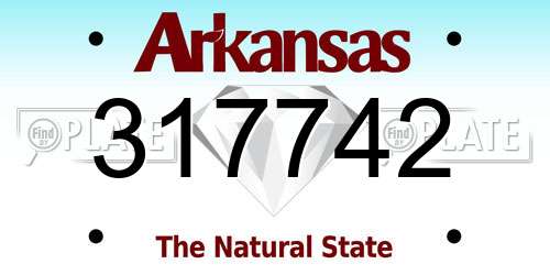 317742 Arkansas License Plate