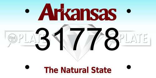 31778 Arkansas License Plate
