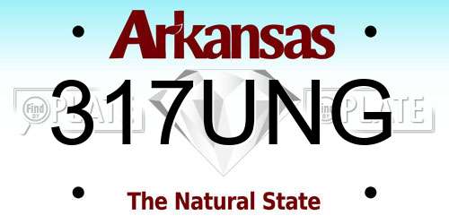 317UNG Arkansas License Plate