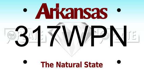 317WPN Arkansas License Plate