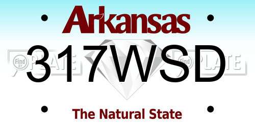 317WSD Arkansas License Plate