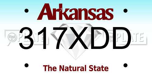 317XDD Arkansas License Plate