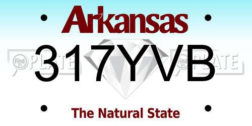 317YVB Arkansas License Plate