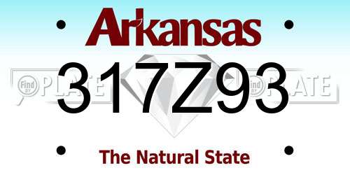 317Z93 Arkansas License Plate