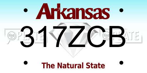317ZCB Arkansas License Plate