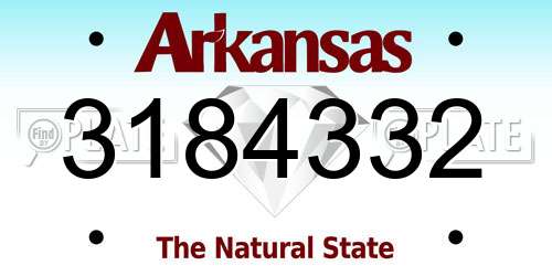 3184332 Arkansas License Plate