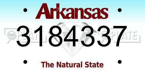 3184337 Arkansas License Plate