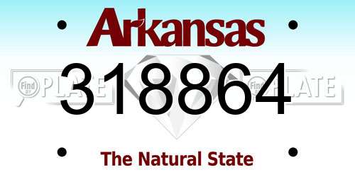 318864 Arkansas License Plate