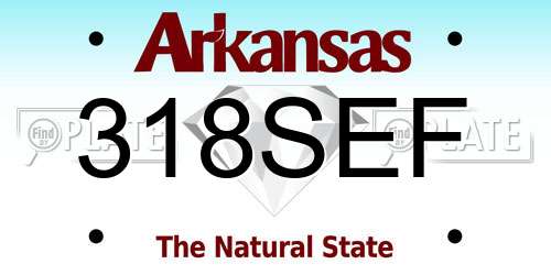 318SEF Arkansas License Plate