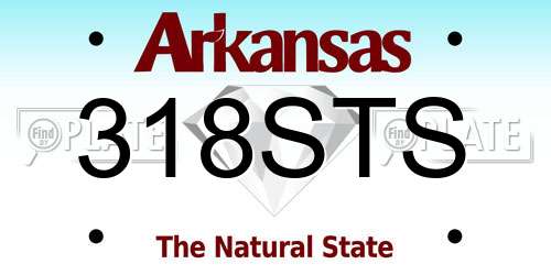 318STS Arkansas License Plate