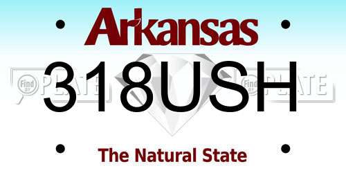 318USH Arkansas License Plate