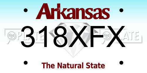 318XFX Arkansas License Plate