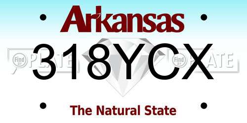 318YCX Arkansas License Plate