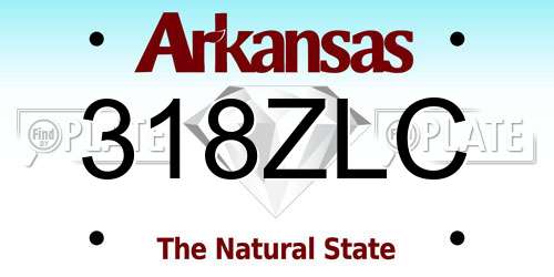 318ZLC Arkansas License Plate
