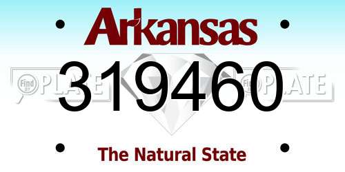 319460 Arkansas License Plate
