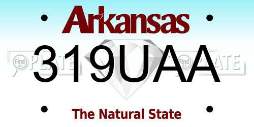 319UAA Arkansas License Plate