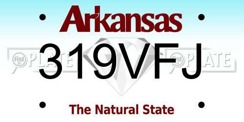 319VFJ Arkansas License Plate