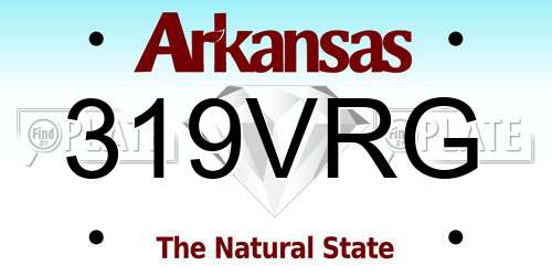 319VRG Arkansas License Plate
