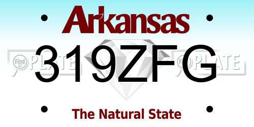 319ZFG Arkansas License Plate