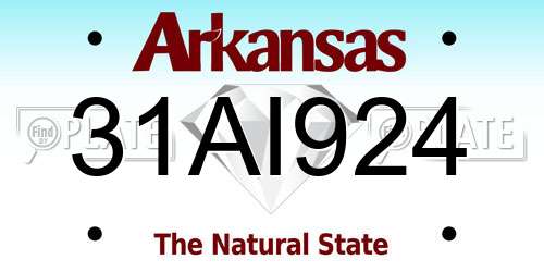 31AI924 Arkansas License Plate