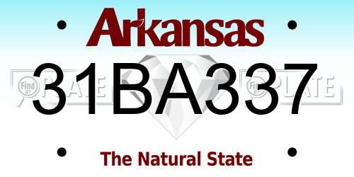 31BA337 Arkansas License Plate
