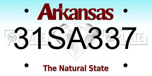 31SA337 Arkansas License Plate