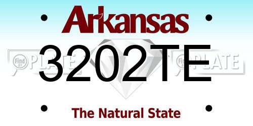 3202TE Arkansas License Plate