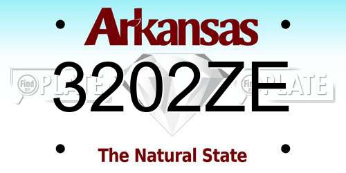 3202ZE Arkansas License Plate