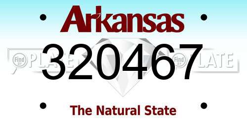 320467 Arkansas License Plate