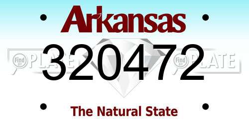 320472 Arkansas License Plate