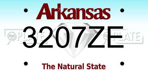 3207ZE Arkansas License Plate