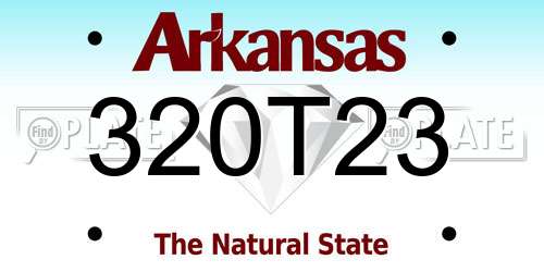 320T23 Arkansas License Plate