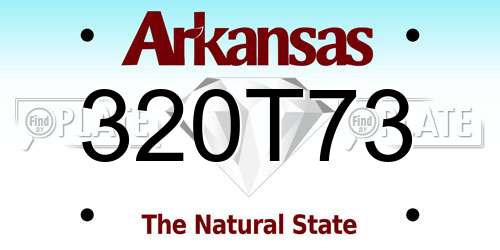 320T73 Arkansas License Plate