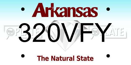 320VFY Arkansas License Plate
