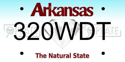 320WDT Arkansas License Plate