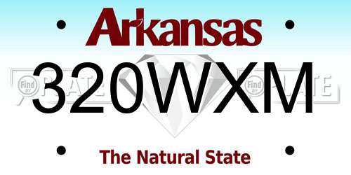 320WXM Arkansas License Plate