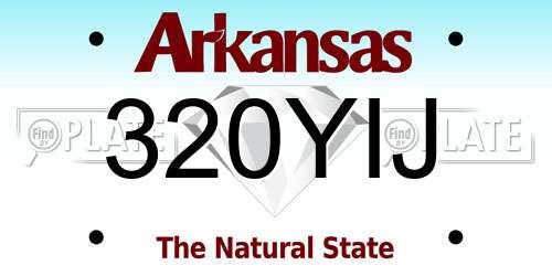 320YIJ Arkansas License Plate