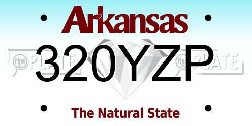 320YZP Arkansas License Plate