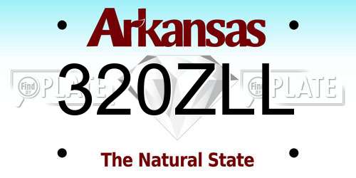 320ZLL Arkansas License Plate