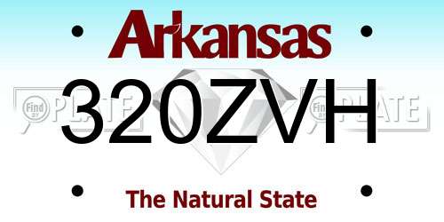 320ZVH Arkansas License Plate