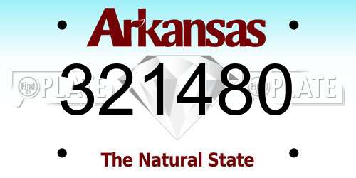 321480 Arkansas License Plate