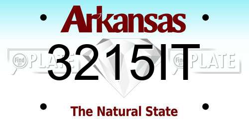 3215IT Arkansas License Plate