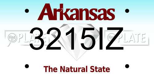 3215IZ Arkansas License Plate
