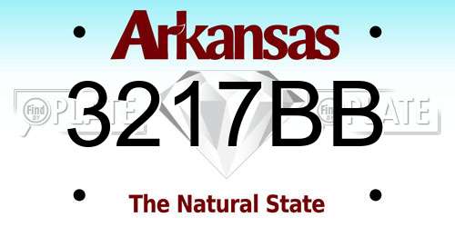 3217BB Arkansas License Plate