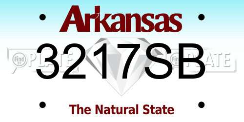 3217SB Arkansas License Plate