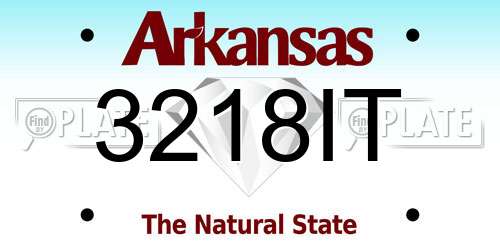 3218IT Arkansas License Plate
